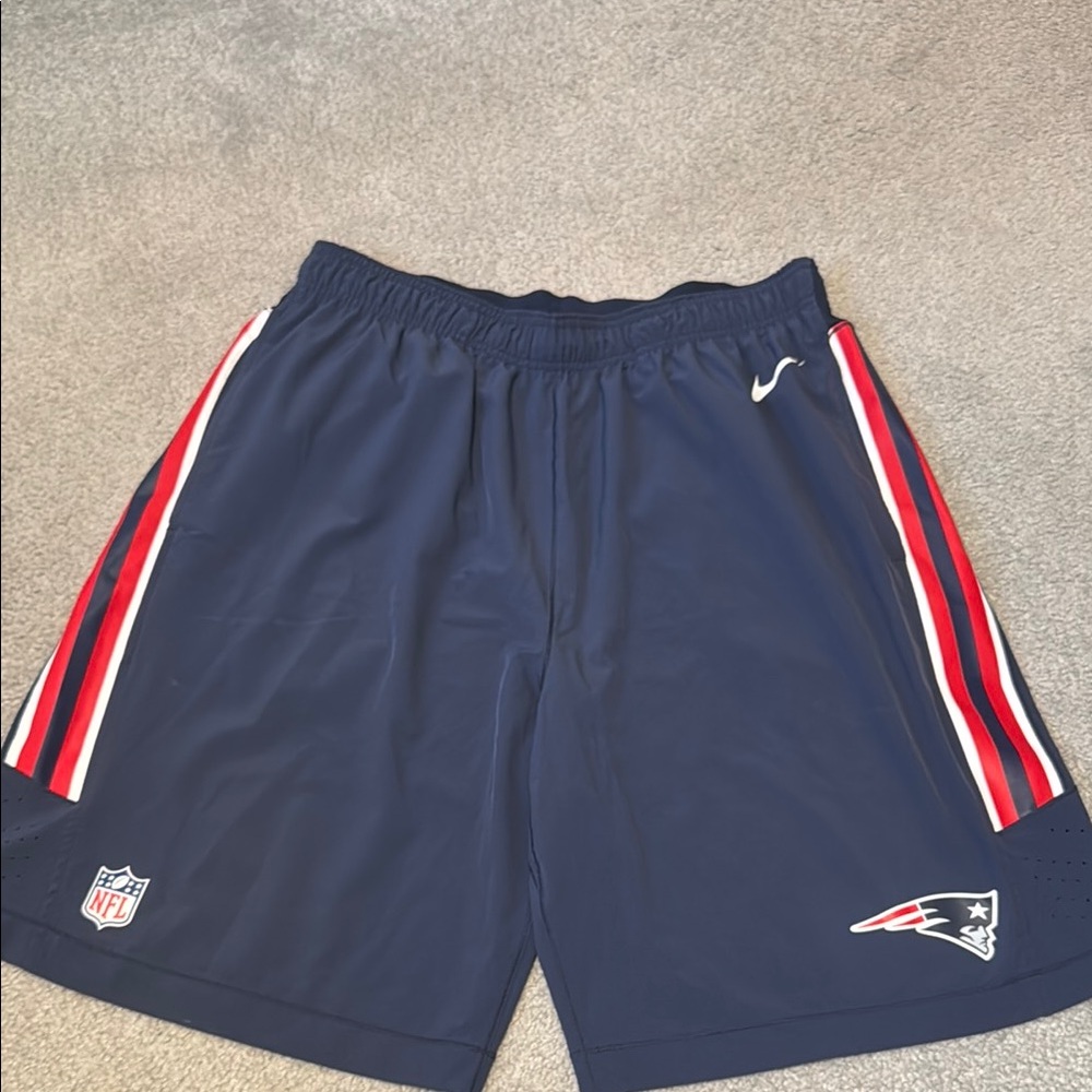 GO PATRIOTS!!!!Nike Blue and Red Athletic Shorts with Mesh Design size XL